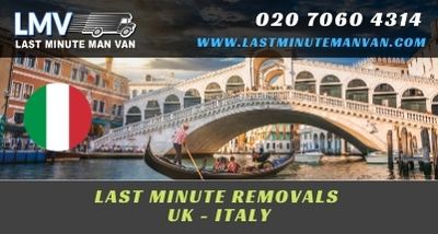 About Last Minute International Removals Service from Italy to UK