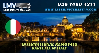 About Last Minute International Removals Service from Barletta, Italy to UK